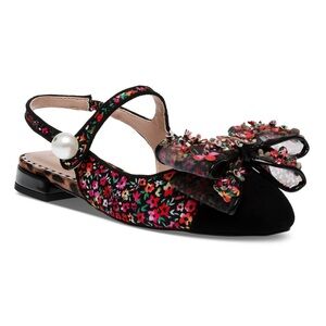 Betsy Johnson Livy Embellished Bow Mary-Jane Flats